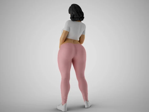 Girl Standing with Clasped Hands 3D Print Model