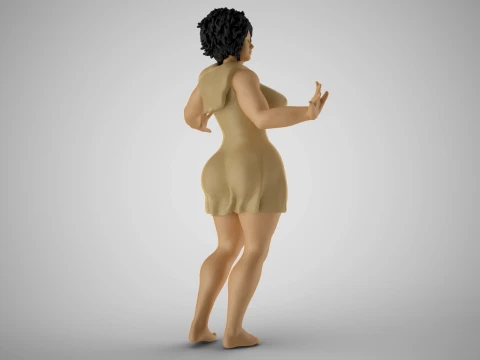 Anxious Fat Woman 3D Print Model