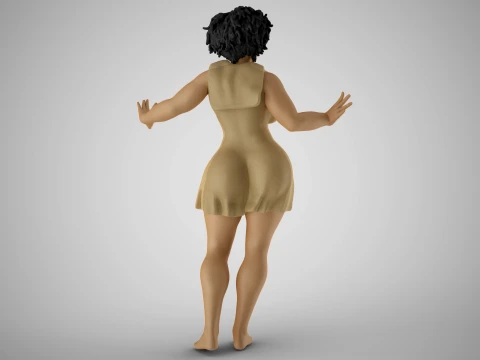 Anxious Fat Woman 3D Print Model