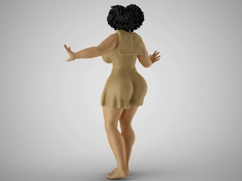 Anxious Fat Woman 3D Print Model