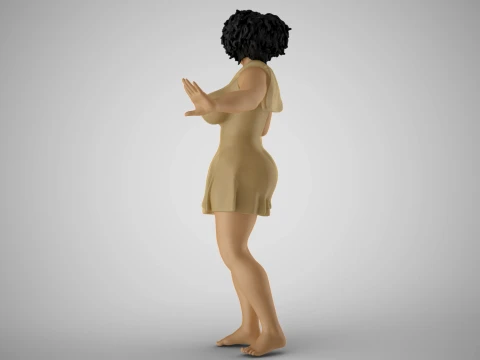 Anxious Fat Woman 3D Print Model