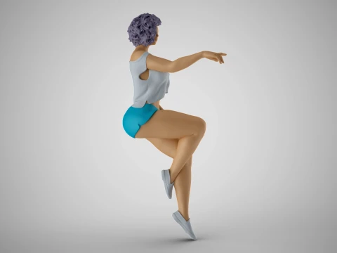 Sitting Girl Pointing 3D Print Model