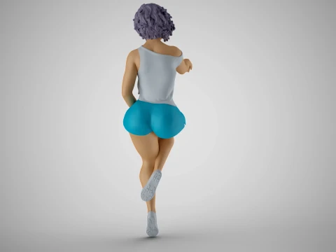 Sitting Girl Pointing 3D Print Model