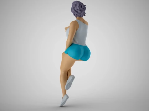 Sitting Girl Pointing 3D Print Model