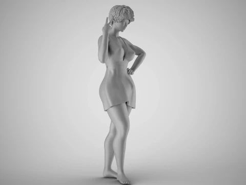 Girl Showing Two 3D Print Model