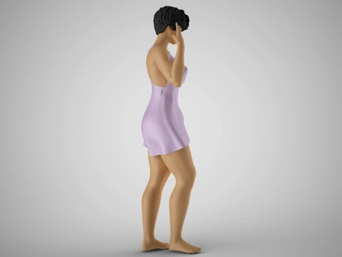 Girl Showing Two 3D Print Model
