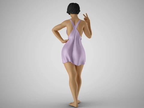 Girl Showing Two 3D Print Model