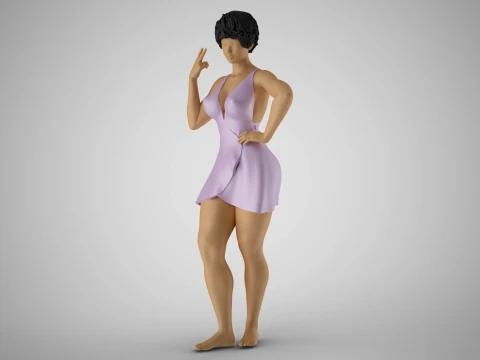 Girl Showing Two 3D Print Model
