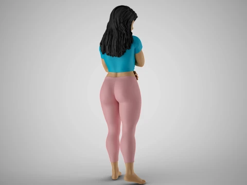 Girl Hugging herself from Loneliness 3D Print Model