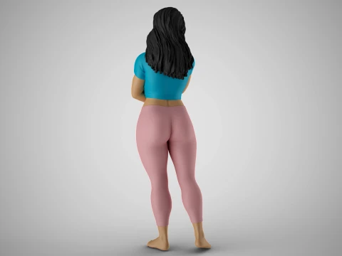Girl Hugging herself from Loneliness 3D Print Model