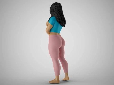Girl Hugging herself from Loneliness 3D Print Model