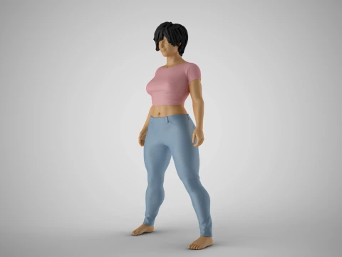 Bolt Upright Girl 3D Print Model
