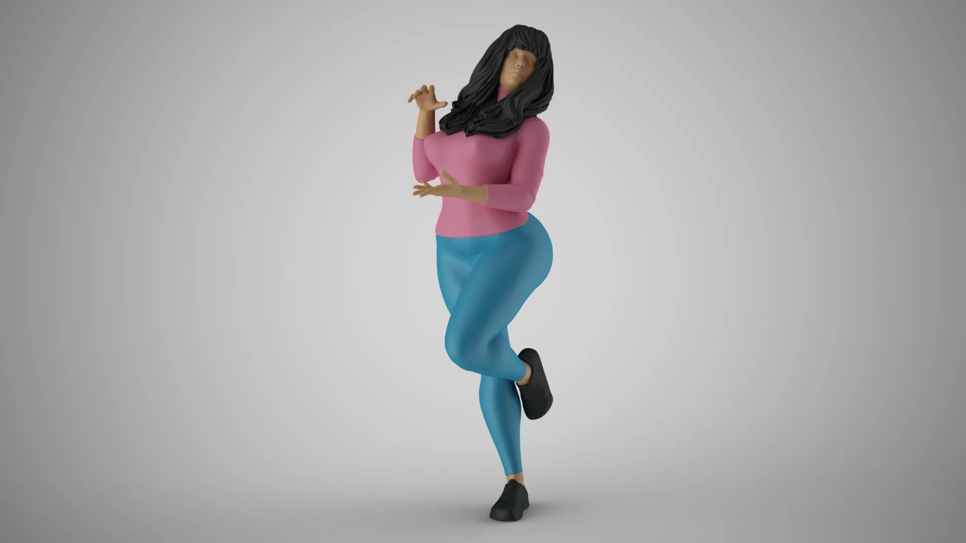 Shimmery Woman 2 3D Print Model .c4d .max .obj .3ds .fbx .stl .blend 