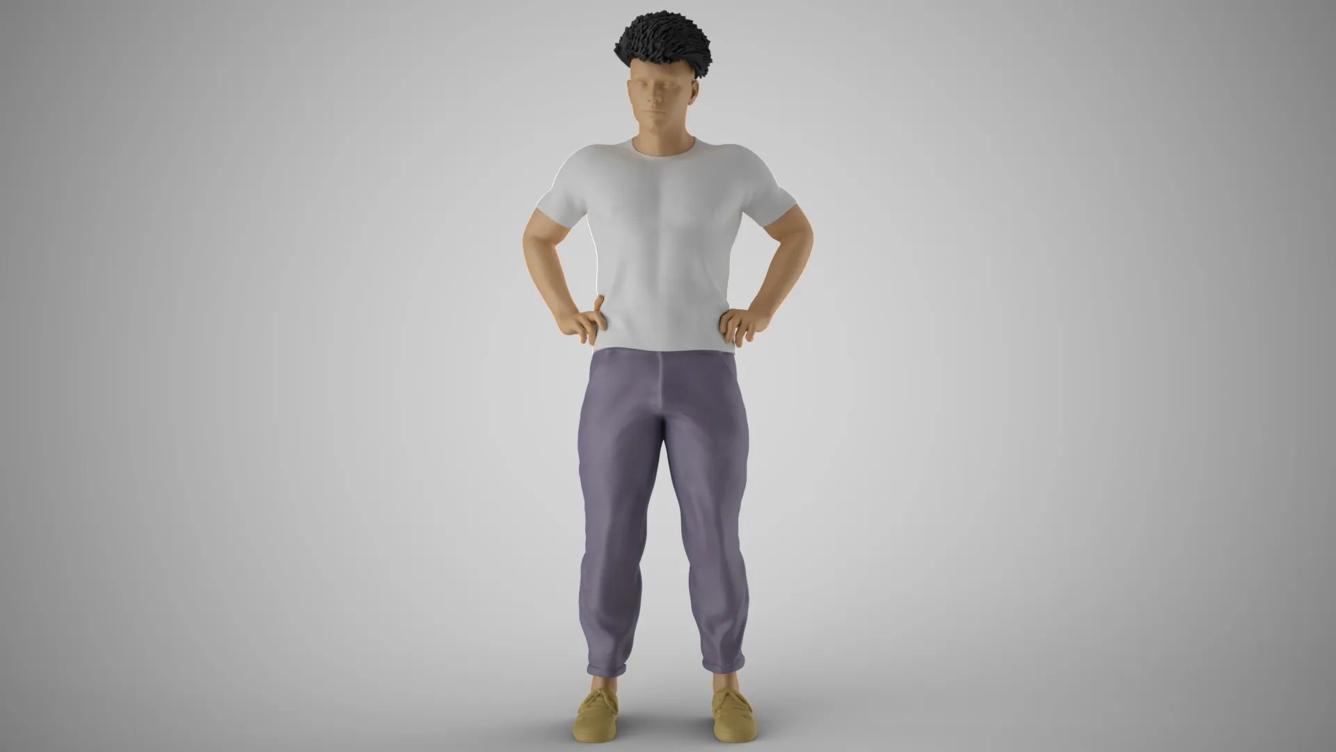 Man on His Hips 3D Print Model .c4d .max .obj .3ds .fbx .stl .blend 