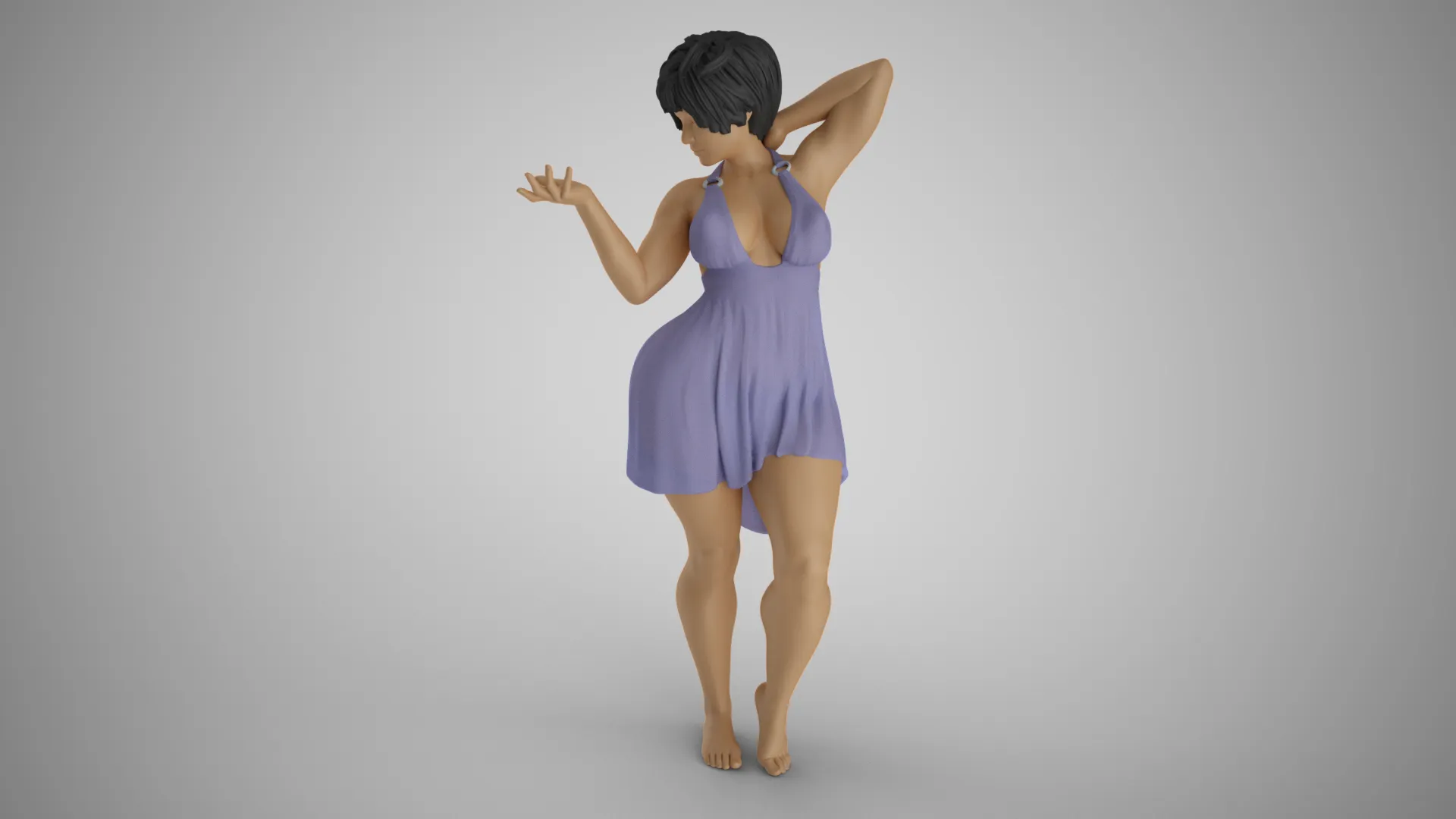 Shimmery Woman 3D Print Model .c4d .max .obj .3ds .fbx .stl .blend 