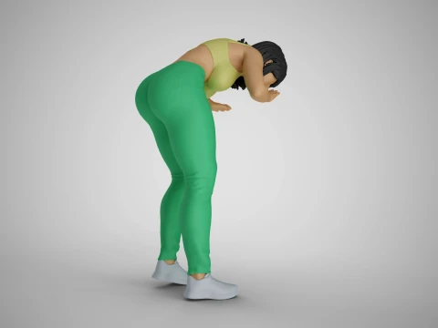 Girl Looking Closely 3D Print Model