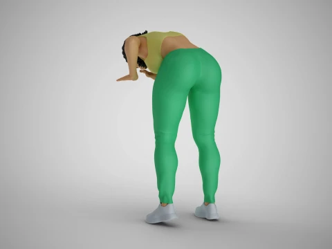 Girl Looking Closely 3D Print Model