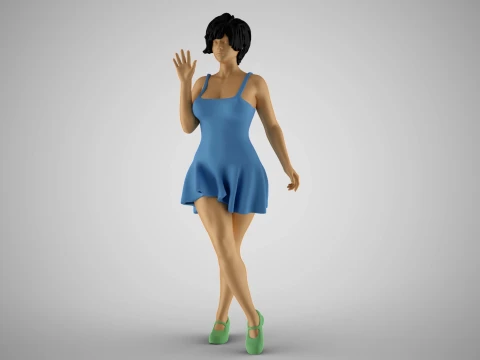 Cosmopolitan Girl 3D Print Model
