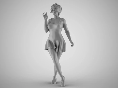 Cosmopolitan Girl 3D Print Model