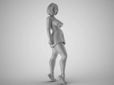 Grumpy Girl 3D Print Model