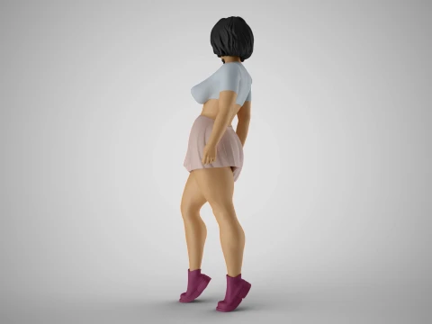 Grumpy Girl 3D Print Model