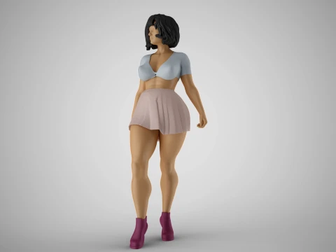 Grumpy Girl 3D Print Model