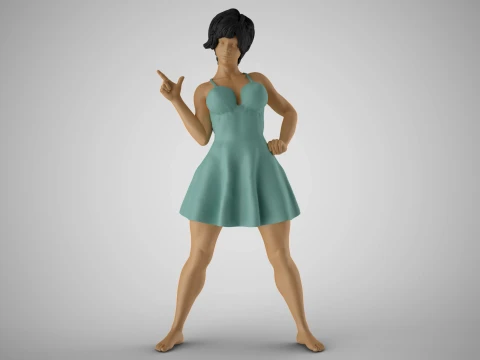 FingerGun-Frau 3D Druckmodell