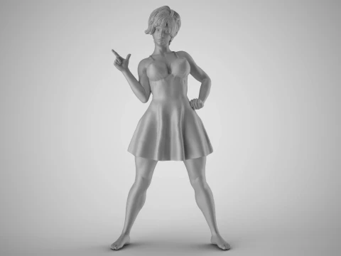 FingerGun Woman 3D Print Model