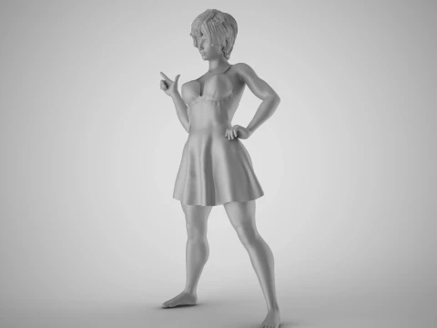 FingerGun Woman 3D Print Model