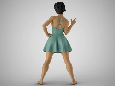 FingerGun Woman 3D Print Model