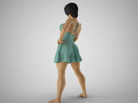 FingerGun Woman 3D Print Model
