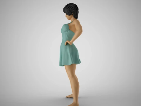 FingerGun Woman 3D Print Model