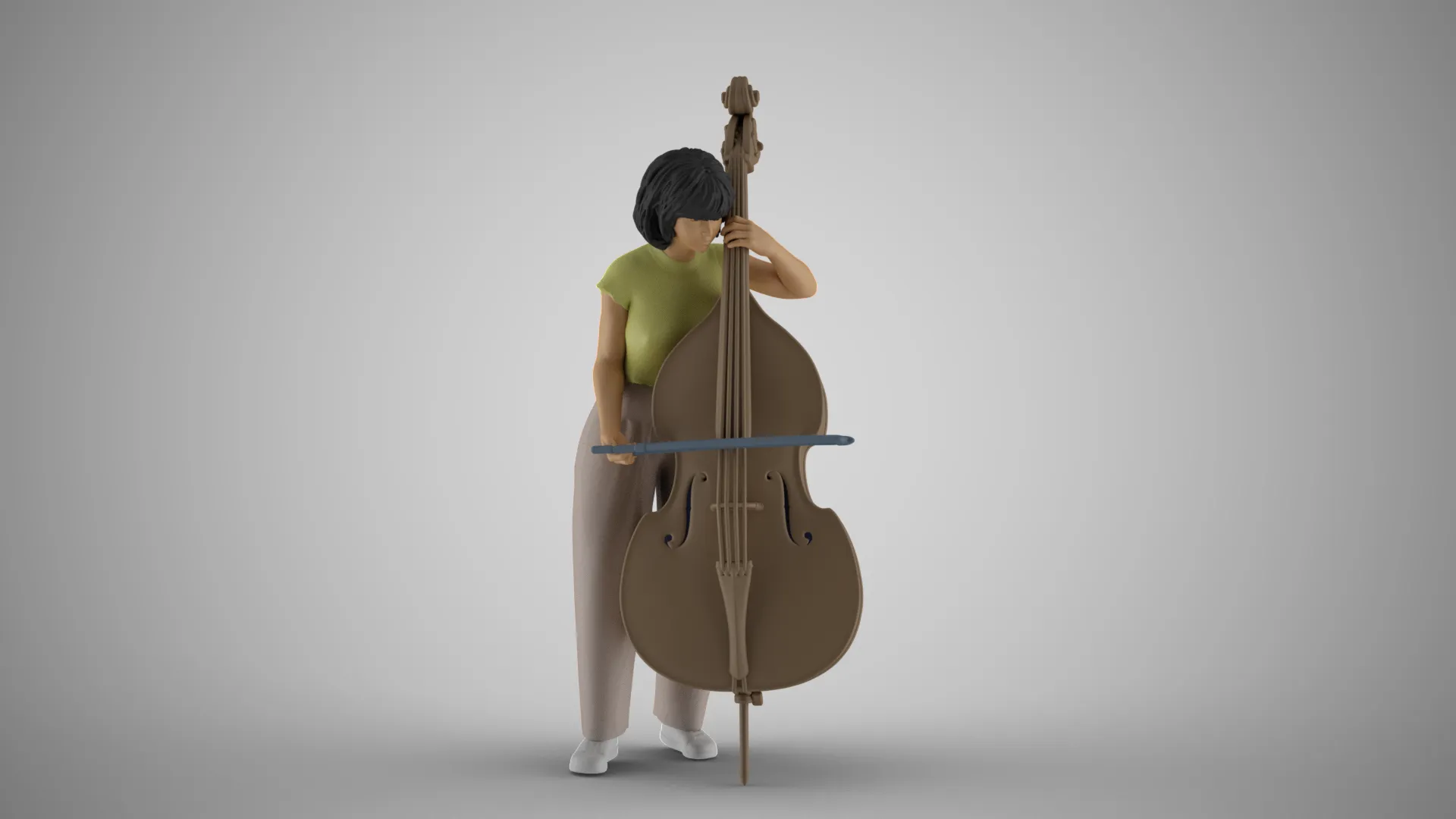 Female Bass Payer 3 3D Print Model .c4d .max .obj .3ds .fbx .stl .blend 
