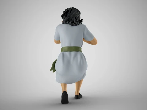 Woman Playing Flute 3D Print Model