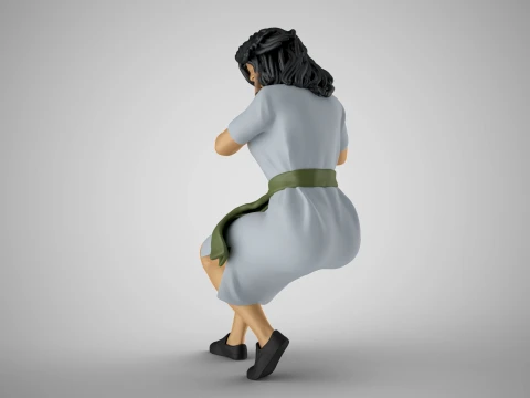 Woman Playing Flute 3D Print Model