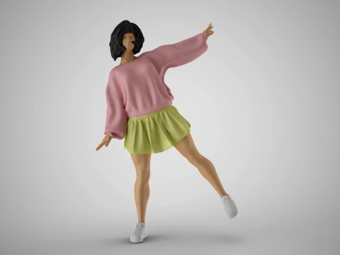 균형잡힌 소녀 3D 프린트 모델