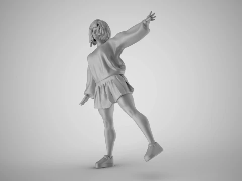 Girl in Balance 3D Print Model