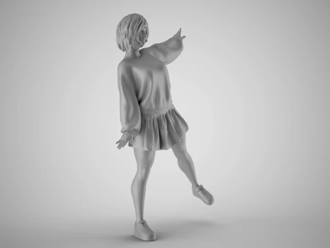 Girl in Balance 3D Print Model