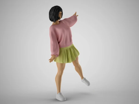 Girl in Balance 3D Print Model