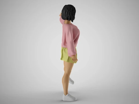 Girl in Balance 3D Print Model