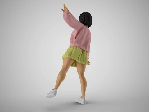 Girl in Balance 3D Print Model