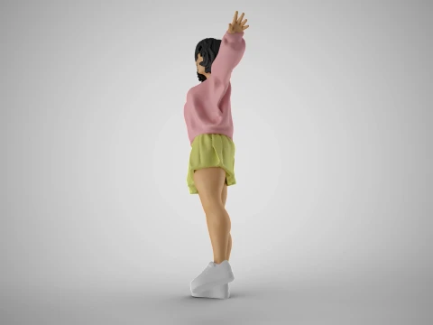 Girl in Balance 3D Print Model