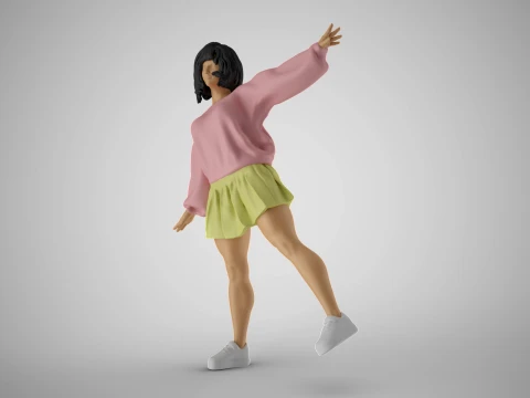 Girl in Balance 3D Print Model
