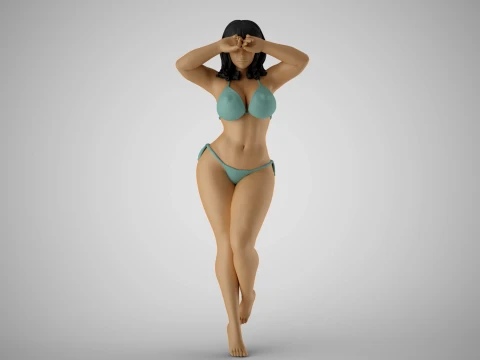 소녀의 눈은 햇볕에 탄다 3D 프린트 모델