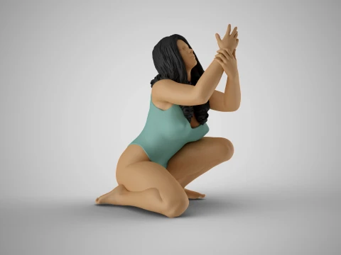 구걸하는 여자 3D 프린트 모델