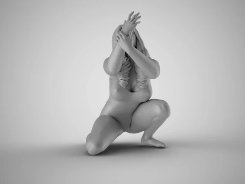 Begging Woman 3D Print Model