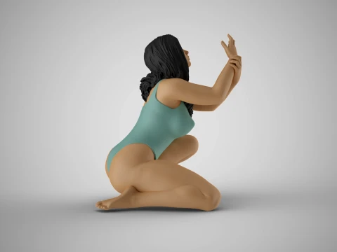 Begging Woman 3D Print Model