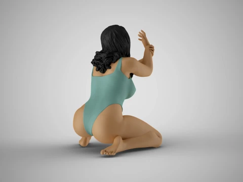 Begging Woman 3D Print Model
