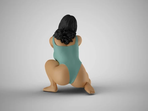 Begging Woman 3D Print Model