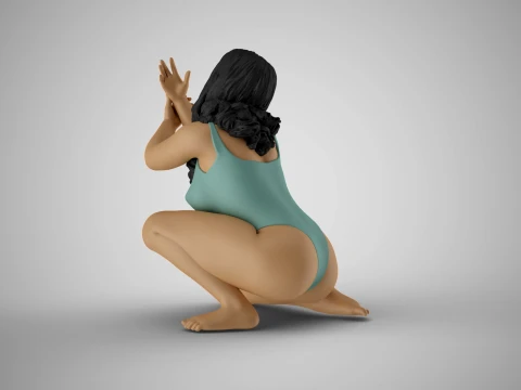 Begging Woman 3D Print Model